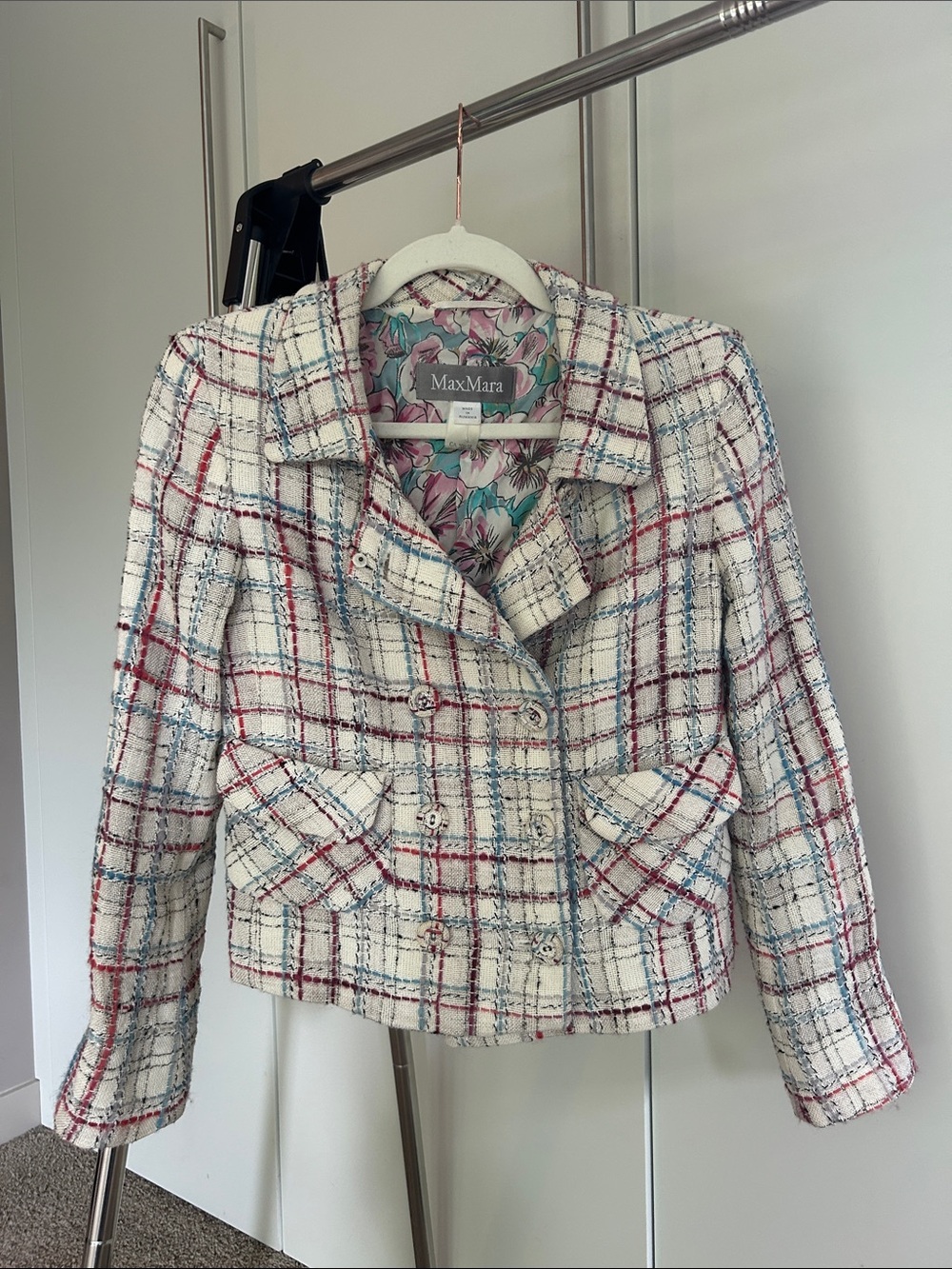 MaxMara Tweed Plaid Jacket